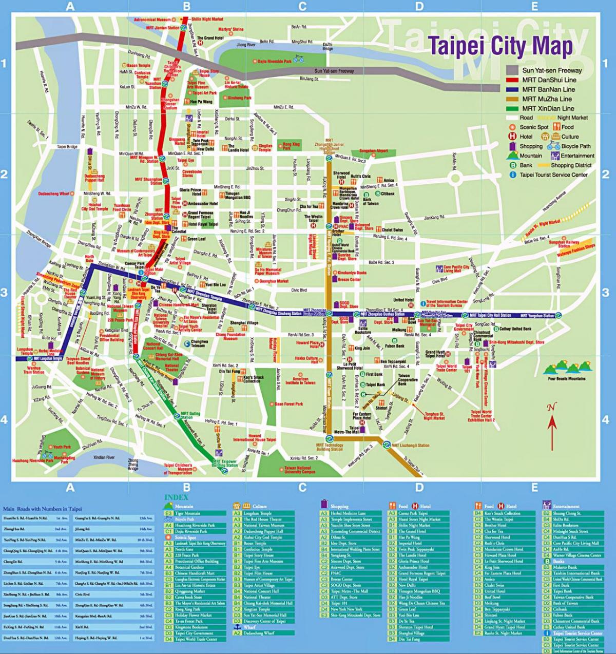 Avtobus Taipei marşrut xəritəsi