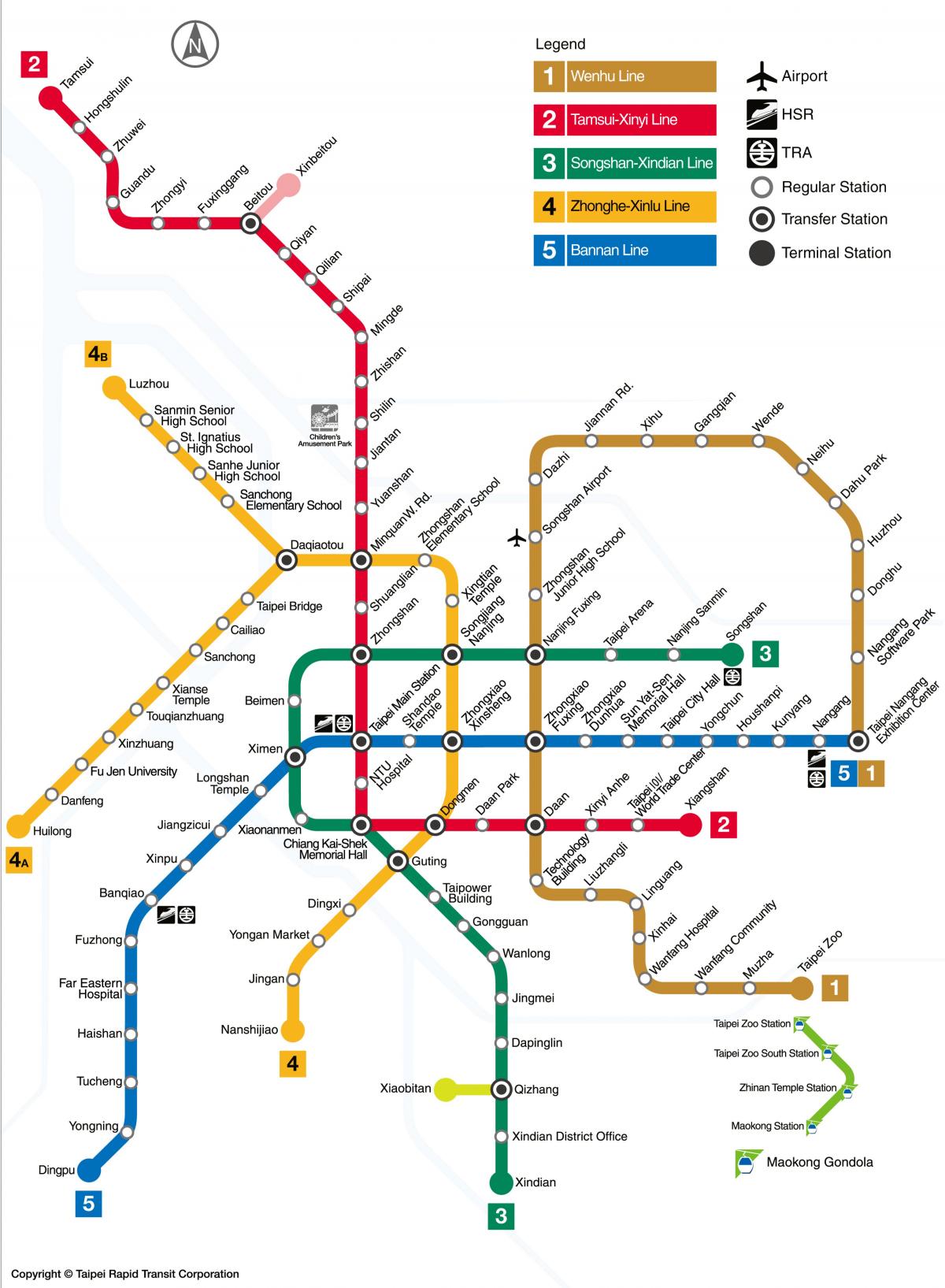 Metro xəritəsi Тайбэя 