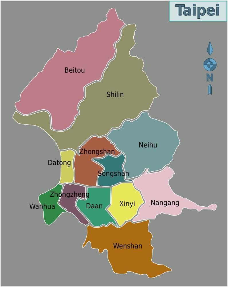 Taipei rayonu xəritədə