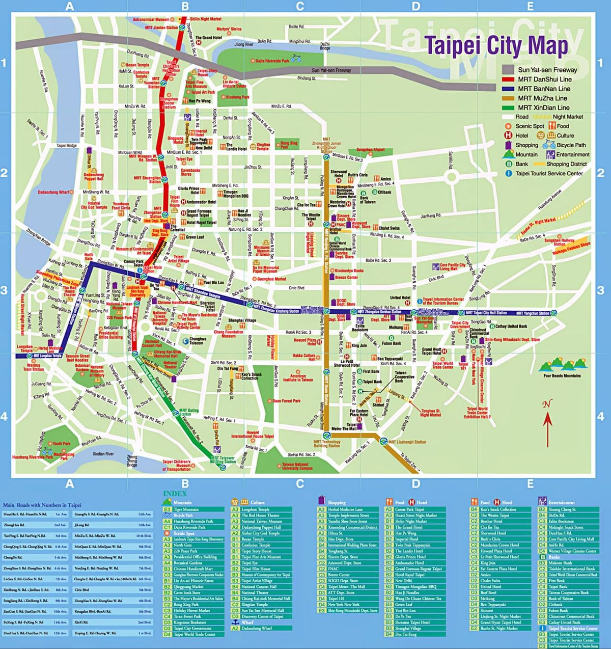 Turistik Taipei xəritə