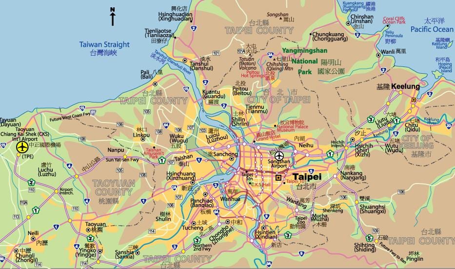 Kart şəhərin mərkəzində Taipei 