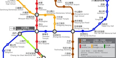 Stansiya sürətli dəmir yolunun Taipei xəritə