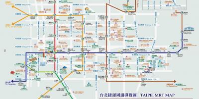 Metro xəritəsi Тайбэя görməli yerləri ilə